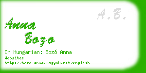 anna bozo business card
