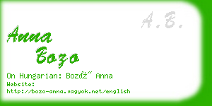 anna bozo business card